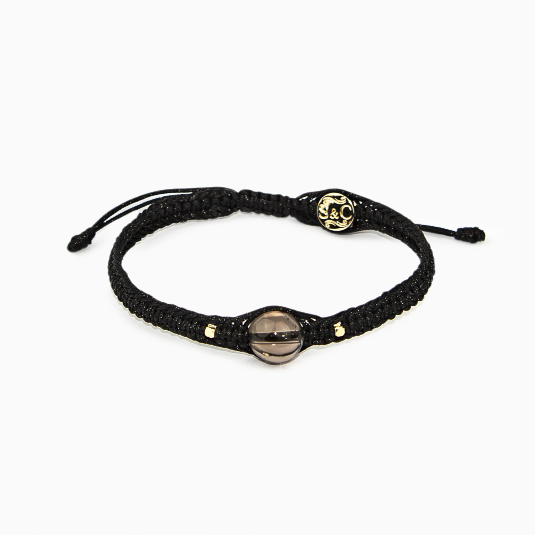 5SC-JW1-1BSM02-1 Bead Smokey Quartz Macrame Bracelet